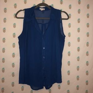 Dark blue button up shirt